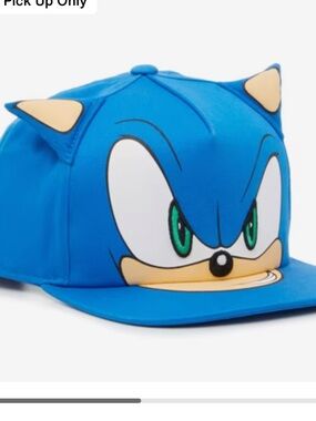 Sonic the Hedgehog 3D Big Face Ball Cap Embroidered Hat SnapBack 3D Ears NWOT